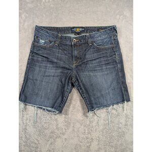 Lucky Brand Denim Shorts Womens Size 12 DIY Cut Raw Hem Festival Boho Hipster